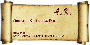 Ammer Krisztofer névjegykártya